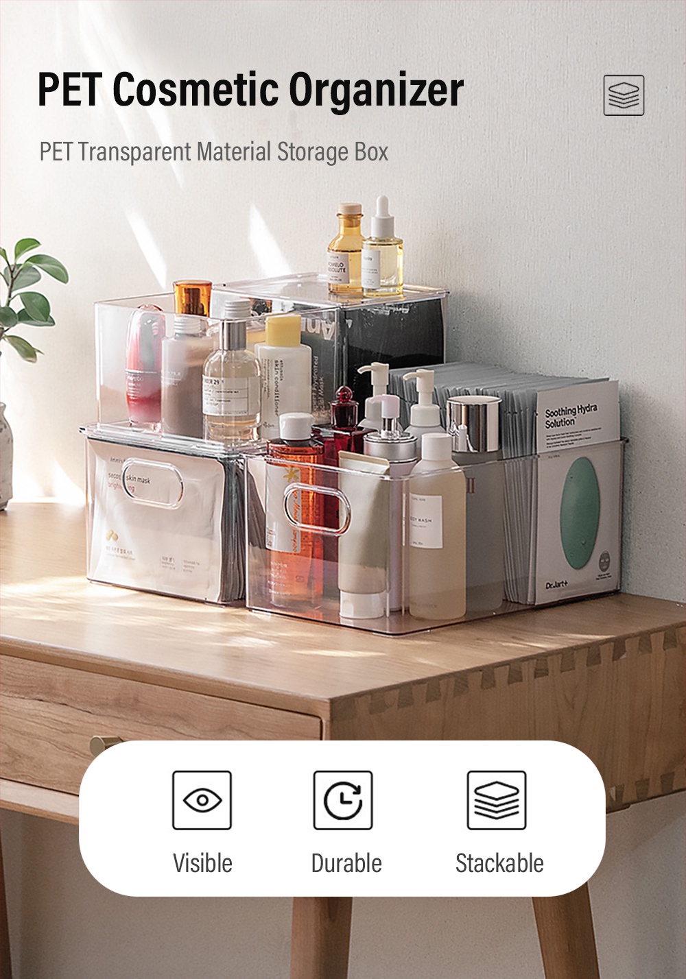 PET Multi-purpose Organizer Cosmetic Books Storage Box-1